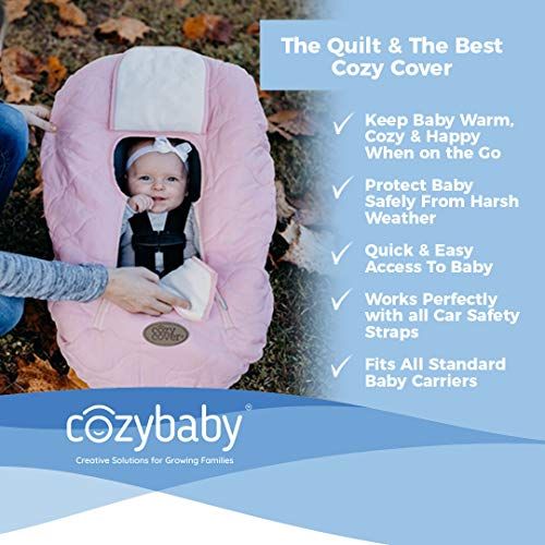  [아마존베스트]Cozy Cover Infant Car Seat Cover (Pink Quilt) - The Industry Leading Infant Carrier Cover Trusted by Over 5.5 Million Moms Worldwide for Keeping Your Baby Cozy & Warm