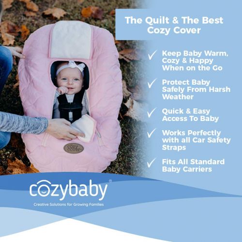  [아마존베스트]Cozy Cover Infant Car Seat Cover (Pink Quilt) - The Industry Leading Infant Carrier Cover Trusted by Over 5.5 Million Moms Worldwide for Keeping Your Baby Cozy & Warm