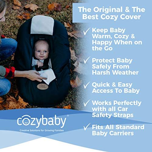  [아마존베스트]Cozy Cover Infant Car Seat Cover (Black) - The Industry Leading Infant Carrier Cover Trusted by Over...
