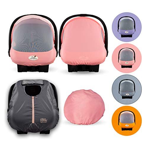  Cozy Combo Pack (Pink Grapefruit) ? Sun & Bug Cover Plus a Lightweight Warm Weather Cozy Cover - Trusted by Over 6 Million Moms Worldwide ? Protects Your Baby from Mosquitos, Insec