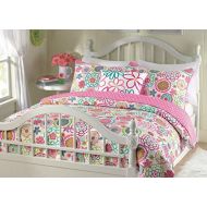 [아마존베스트]Cozy Line Home Fashions Mariah Pink Polka Dot Colorful Reversible Quilt Bedding Set, Coverlet, Bedspreads (Twin - 2 Piece: 1 Quilt + 1 Standard Sham)