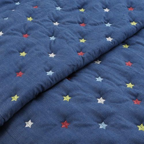  Cozy Line Home Fashions Jurassic Park Dinosaur Benjamin Plaid Print Pattern Navy Blue White Grey Bedding Quilt Set Reversible Coverlet Bedspread 100% Cotton Gifts for Kids Boy(Twin