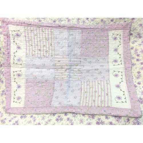  Cozy Line Home Fashions Love of Lilac Bedding Quilt Set, Light Purple Orchid Lavender Floral Real Patchwork 100% Cotton Reversible Coverlet, Bedspread, Gifts for Girls Women (Lilac