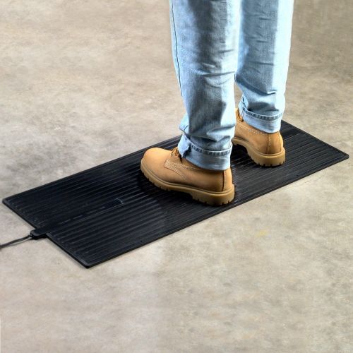  Cozy Products Electric Foot Warmer Mat-Heated Rubber Pad, Small Portable Floor Heater, for Home, Office, Garage, Car Use, 120 Volts, 8 lbs, 36.5 x 16 x 0.25, Black