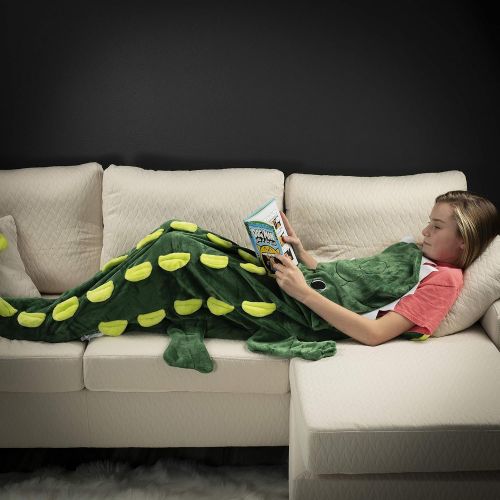  Cozy Snugs Cozy Crocodile Blanket For Children, Pocket Style Kids Tail Blanket Made of Extra-Soft and Durable Fabric | Aligator Design | Warm and Comfortable, Sleep Sacks for Movie Night, Sle