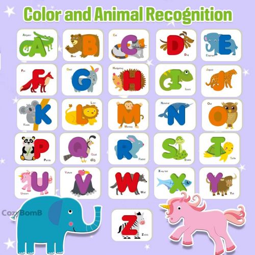  [아마존베스트]CozyBomB Toddler Alphabet Flash Cards - Preschool Activities Learning Montessori Toys ABC Wooden Letters Jigsaw Numbers Alphabets Puzzles Flashcards for Age 2 3 4 Years Old Educati