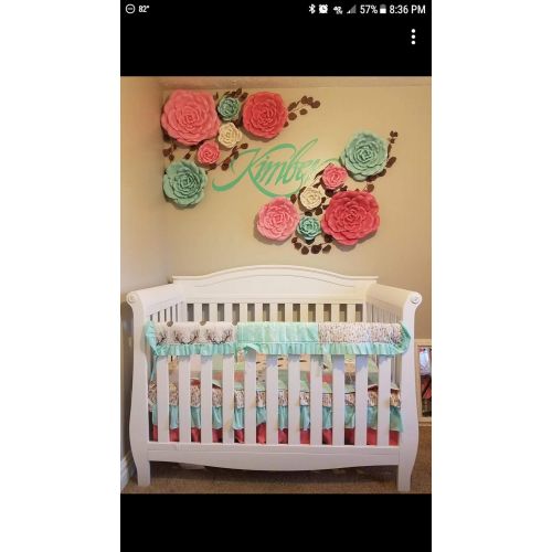  CozyCreations Heather Reynolds Woodland 1 to 4 Piece baby girl nursery crib bedding Quilt, bumper, and bed skirt, Buck, deer, fawn, head silhouette, Arrow, Teepee, Aztec Mint, Coral, Gray, Pink