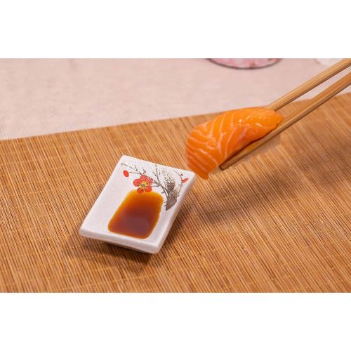  [아마존베스트]CozyHuluu Japanese style 4 packs 3.5 inch soy sauce dish dipping sauce dish dipping bowls dip cups small bowls for dipping japanese plates sushi plate