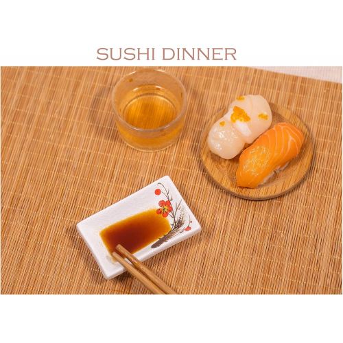  [아마존베스트]CozyHuluu Japanese style 4 packs 3.5 inch soy sauce dish dipping sauce dish dipping bowls dip cups small bowls for dipping japanese plates sushi plate