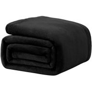 [아마존베스트]CozyLux Twin Fleece Blanket Ash Black Lightweight Fuzzy Plush Blanket for Boys and Girls - Super Soft Cozy Luxury Microfiber Bed Blanket - Perfect for Home Decoration,Couch,Car,Tra