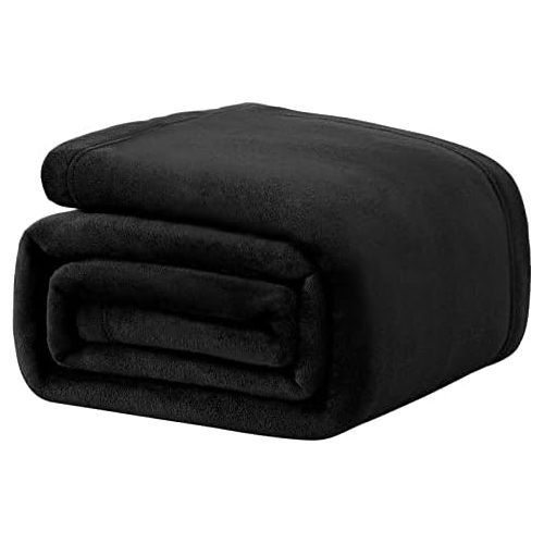  [아마존베스트]CozyLux Twin Fleece Blanket Ash Black Lightweight Fuzzy Plush Blanket for Boys and Girls - Super Soft Cozy Luxury Microfiber Bed Blanket - Perfect for Home Decoration,Couch,Car,Tra