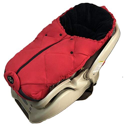  [아마존베스트]CozyMe Newborn Baby Swaddle Blanket, Cozy Warm Coral Fleece Universal Car Seat Bunting Bag, Protect Baby from Cold, 0-6 Monthes, Red
