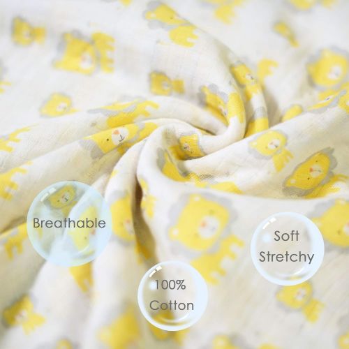  CozyWay Baby Muslin Swaddle Blankets  Baby Cotton Muslin Swaddling Blanket for Boys/Girls/Unisex, 47x47, Bamboo Neutral Swaddle Wrap Receiving Blanket, 4 Pack - Dinosaur/Woodland/