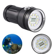 Cozyel 12000 Lumen XM-L2 Professional Diving Flashlight, Bright LED Submarine Light Scuba Safety Waterproof Underwater Torch Light for Outdoor Under Water Sports