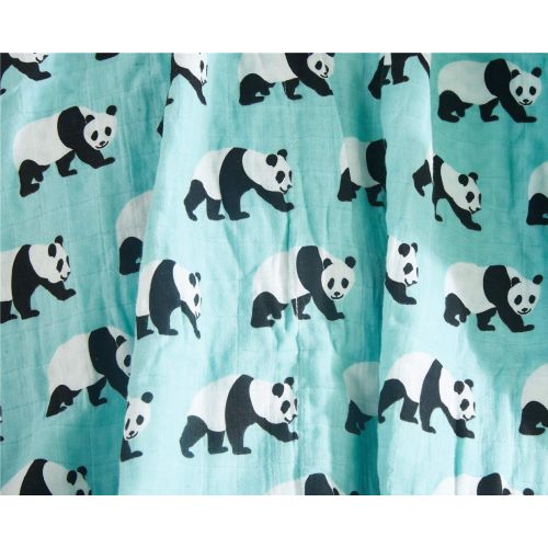  Cozyholy Fancy Design 100% Cotton Baby Muslin Swaddle Blankets Swaddle Wrap Receiving Blanket, Stroller Cover Baby Bath Towels (Cute Panda, 47x47 inch)