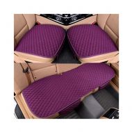Cozylkx Linen Car Seat Cover Set Seat Cushion Covers Pad Mat Breathable Car Seat Protector Universal Size, Set of 3, Purple