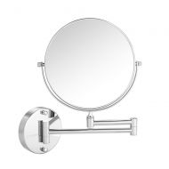 Cozzine Wall Mount Makeup Mirror, 10x Magnifying Two Side Vanity Extendable Bathroom Mirror, Chrome Finish