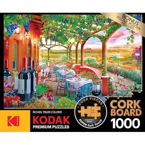  RoseArt - Kodak Premium Cork - Wine Country - 1000 Piece Jigsaw Puzzle for Adults