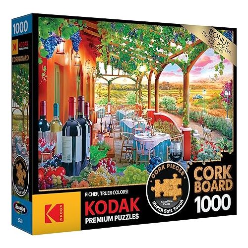  RoseArt - Kodak Premium Cork - Wine Country - 1000 Piece Jigsaw Puzzle for Adults