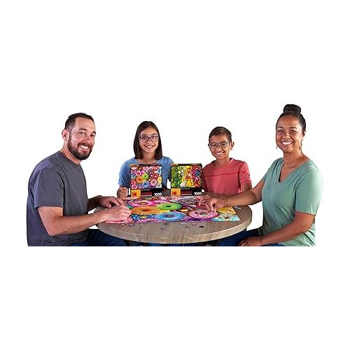  RoseArt - Kodak Premium Puzzle Set - I Love Donuts and Rainbow Superfoods - 2-1000 Piece Jigsaw Puzzles for Adults
