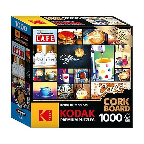  RoseArt - Kodak Premium Cork - Coffee - 1000 Piece Jigsaw Puzzle for Adults