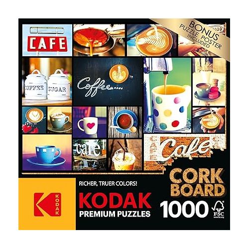  RoseArt - Kodak Premium Cork - Coffee - 1000 Piece Jigsaw Puzzle for Adults