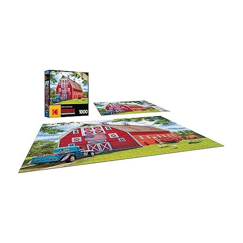  RoseArt - Kodak Premium - Pretty Red Barn - 1000 Piece Jigsaw Puzzle for Adults