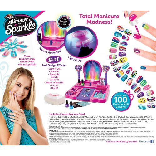  Cra-Z-Art Shimmer ‘N Sparkle Real Light Up 8-in-1 Nail Design Studio