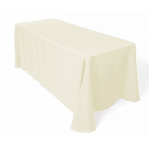  Craft and Party - 10 pcs Rectangular Tablecloth for Home, Party, Wedding or Restaurant Use (90 X 156, Ivory)