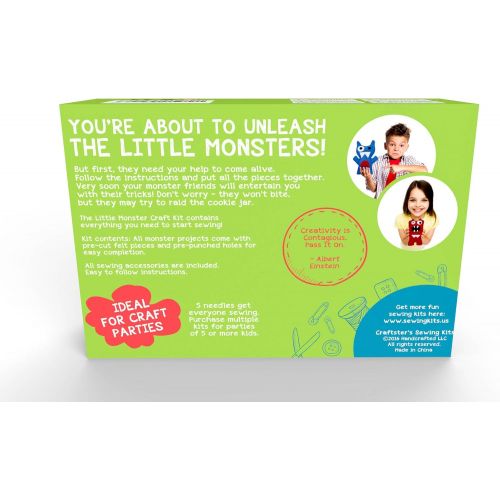  [아마존베스트]CraftLab Little Monsters Beginners Sewing Craft Kit for Kids (Ages 7 to 12)