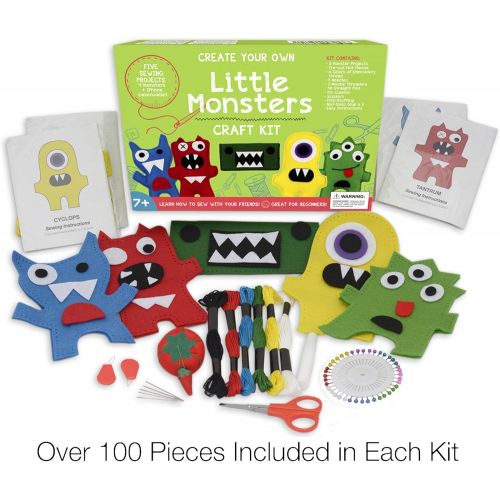  [아마존베스트]CraftLab Little Monsters Beginners Sewing Craft Kit for Kids (Ages 7 to 12)