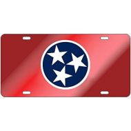 Craftique Tennessee Volunteers Red Tri-Star Laser Cut License Plate