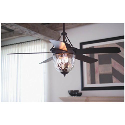  Craftmade Outdoor Ceiling Fan with Light KM52ABZ5LKRCI Knightsbridge 52 Inch Patio Fan with Remote, Bronze
