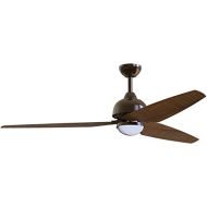 Craftmade Ceiling Fan 3 Blade with Dimmable LED Light and Remote TNT58OB3 Trento Oiled Bronze 58 Inch