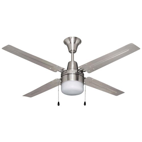  Craftmade Litex E-UB48BC4C1 Urbana 48-Inch Ceiling Fan with Four Brushed Chrome Blades and Single Light Kit with frosted Glass