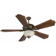 Craftmade Lighting K10323 Mia - 56 Ceiling Fan, Aged BronzeVintage Madera Finish with Classic Ebony Blade Finish with Tea-Stained Glass