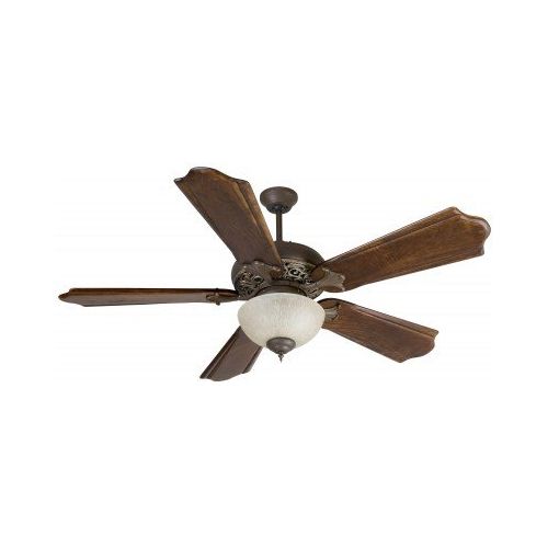  Craftmade Lighting K10323 Mia - 56 Ceiling Fan, Aged BronzeVintage Madera Finish with Classic Ebony Blade Finish with Tea-Stained Glass