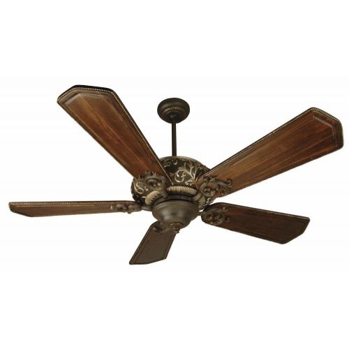  Craftmade K10327 Ophelia Ceiling Fan with Custom Carved Ophelia WalnutVintage Madera Blades, 52, Aged BronzeVintage Madera