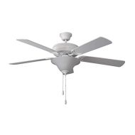 Craftmade Ceiling Fan with Light DCF52MWW5C1 Decorators Choice Matte White 52 Inch