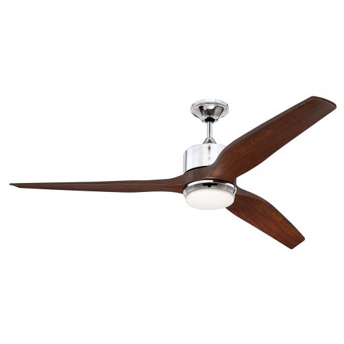  Craftmade K11290 Mobi 60 Outdoor Ceiling Fan with LED Lights and Remote, Chrome