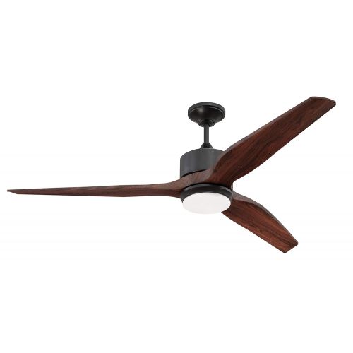  Craftmade K11291 Mobi 60 Outdoor Ceiling Fan with LED Lights and Remote, Oiled Light Bronze