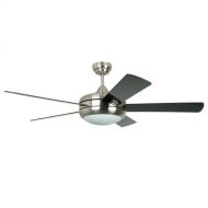 Craftmade Lighting TIT52SCH5LKRCI Titan - 52 Ceiling Fan, Satin Chrome Finish with Black/White Pine Blade Finish with Opal Glass