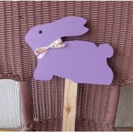 /Craftsbycathe Easter Bunny Wooden Yard Sign