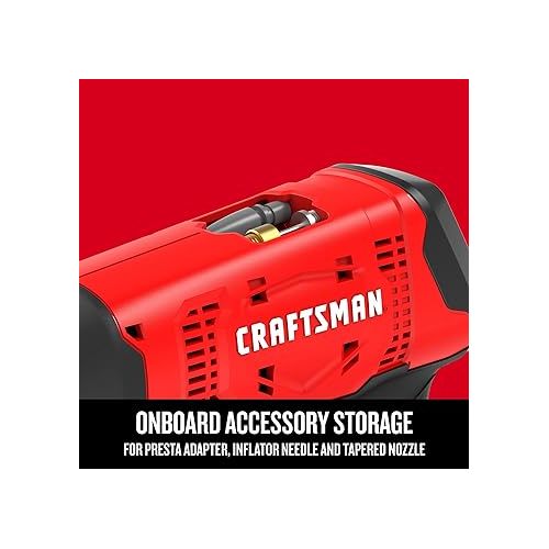  CRAFTSMAN V20 Cordless Tire Inflator, Up to 150 PSI, with Digital Pressure Gauge, Bare Tool Only (CMCE521B)