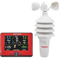 CRAFTSMAN Personal Weather Station with Indoor/Outdoor Temperature and Humidity Readings, Wind Speed Measurement, Hyperlocal Forecasting, Backlit Color Display, and Built-in Barometer (CMXWDCR01543)