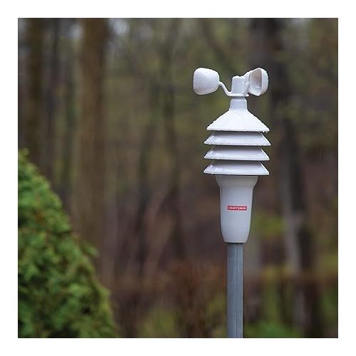  CRAFTSMAN Personal Weather Station with Indoor/Outdoor Temperature and Humidity Readings, Wind Speed Measurement, Hyperlocal Forecasting, Backlit Color Display, and Built-in Barometer (CMXWDCR01543)
