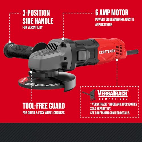  CRAFTSMAN Small Angle Grinder Tool 4-1/2-Inch, 6-Amp (CMEG100)