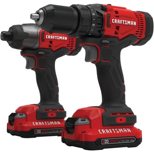  [아마존베스트]CRAFTSMAN V20 Cordless Drill Combo Kit, 2 Tool (CMCK200C2)