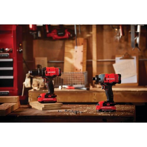  [아마존베스트]CRAFTSMAN V20 Cordless Drill Combo Kit, 2 Tool (CMCK200C2)