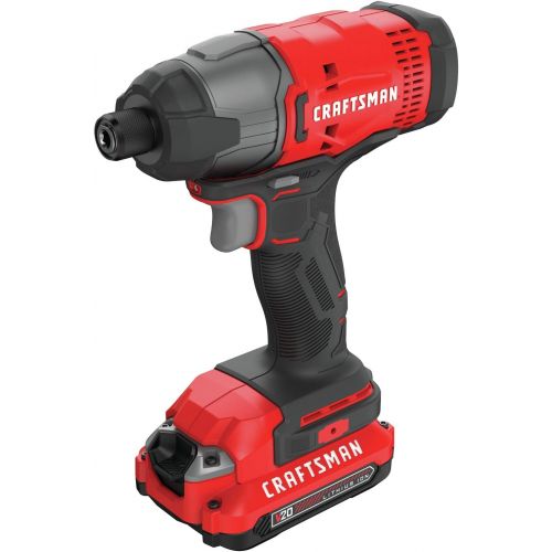  [아마존베스트]CRAFTSMAN 20V MAX Impact Driver Kit, 1 Battery, 1/4-Inch (CMCF800C1)